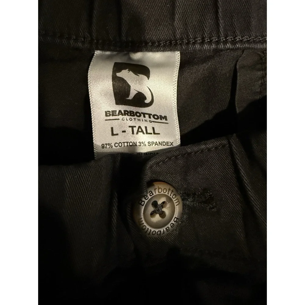 BearBottom Clothing Men's Chino Jogger Pants - Black Large Tall LT